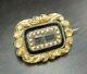 Antique Victorian 14k Gold Mourning Brooch, Black Enamel, Pearls & Hair Art