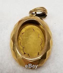 Antique Victorian 14kt Gold Black Enamel Lily of the Valley Pearl Morning Locket