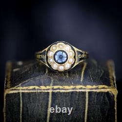 Antique Victorian'1865' Black Enamel'In Memory Of' 18ct Gold Mourning Ring
