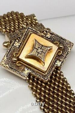 Antique Victorian 1870s $7000 Black Enamel 14k Yellow Gold TASSLE Bracelet 32g