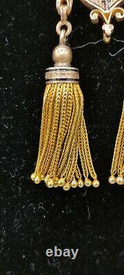 Antique Victorian 1880s Black Enamel 14k Yellow Gold 18 10k Necklace 28.8g