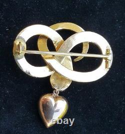 Antique Victorian 18k Gold Enamel Snake Serpent Heart Mourning Brooch Pin 8.5gm
