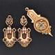 Antique Victorian 19th Century 15k Gold Black Enamel Pendant & Earrings Set 6.2g