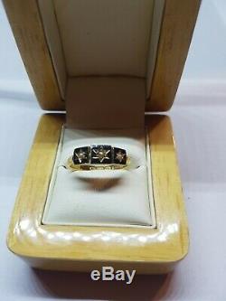 Antique Victorian 22 Carat Gold and Black Enamel Pearl Set Mourning Ring
