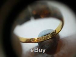 Antique Victorian 22 Carat Gold and Black Enamel Pearl Set Mourning Ring