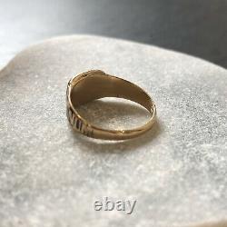 Antique Victorian Black Enamel & Gold Mourning Ring