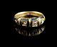 Antique Victorian Diamond Mourning Ring, 18ct Gold, Black Enamel