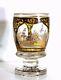 Antique, Black & Gold Enamelled Glass Beaker, Vase, Fussbecher, Ca. 1830 Bohemia