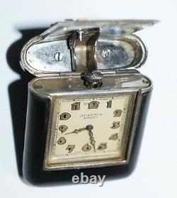 Art Deco Purse Pocket Watch Juvenia Gold Silver Coral France 1920s