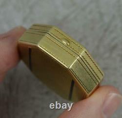 Art Deco Solid 14ct Gold and Black Enamel Compact Box