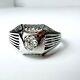Art Deco Solid 18k White Gold Dome Shape Diamond Ring Band Size 9.75
