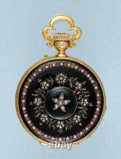 Attractive Gold and Enamel Pendant Watch