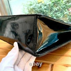 Auth CHANEL Brilliant Matelasse Enamel Hand Bag Black Vintage From Japan