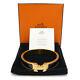 Auth Hermes Clic Clac Pm Enamel Black Gold Tone Brass Bangle Bracelet #s109035