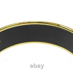 Auth HERMES Cloisonne Enamel Bangle Bracelet Black Austria Accessory 38BQ941