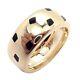 Authentic! Cartier Panther Panthere 18k Yellow Gold Enamel Band Ring Sz 55 7.25