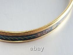 Authentic Hermes Email Bracelet Bangle Enamel Black Gold