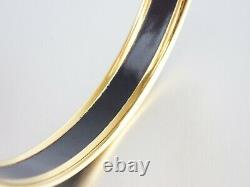 Authentic Hermes Email Bracelet Bangle Enamel Black Gold