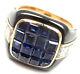 Authentic! Piaget 18k Yellow Gold Diamond Invisible Set Sapphire Enamel Ring