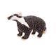 Badger Pin Brooch Gold Plated Metal Alloy Set With Enamel And Sparkling