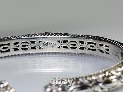 Barbara Bixby Black Enamel Cuff Sterling Silver 18K Gold Bracelet 7
