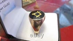 Beautiful 9ct Gold Enamel Masonic Ring Weight 5.3 Grams Size S