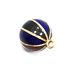 Beautiful Vintage 14k Yellow Gold Blue Black Red Enamel Ball Charm Pendant