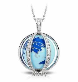 Belle Etoile My World Necklace Black Blue or Gold Sterling Silver FREE CHAIN