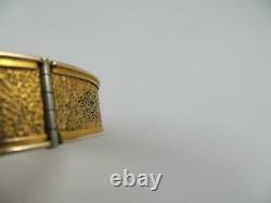 Bigney Victorian Taille D'Epargne Black Enamel Gold Filled GF Bangle Bracelet