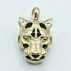 Black Enamel Panther Head Red Eyes Pendant Real Solid 10k Yellow Gold All Sizes