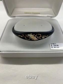 Black Hills Gold cuff bracelet with black powder coat enamel