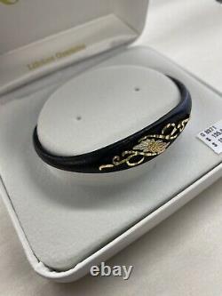 Black Hills Gold cuff bracelet with black powder coat enamel