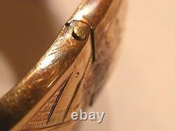 C. 1860 Antique Russian 14k Rose Gold Locket Bracelet, White & Black Enamel Inlay