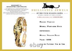 CARTIER Panthere de Cartier Diamond, Onyx Gold, Black Enamel, Watch (Y-8)