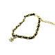 Chanel Chain Choker Necklace Enamel Rhinestone Black Gold 95p Vintage 90121627