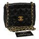 Chanel Mini Matelasse Chain Flap Shoulder Bag Enamel Black Gold Cc Auth Ar6839a