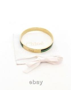 CHLOE black green enamel gold bangle bracelet vintage 17cm/6.7