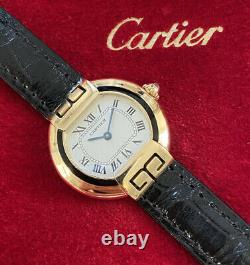 Cartier Panthere Colisee Rare Solid 18ct Gold Diamond & Enamel Ladies Watch