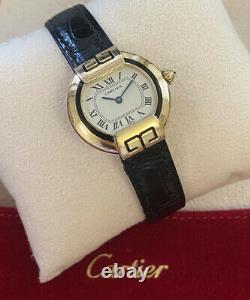 Cartier Panthere Colisee Rare Solid 18ct Gold Diamond & Enamel Ladies Watch