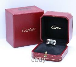 Cartier Paris Black Enamel Dragon 18 Kt White Gold Ring With Box Unisex S-8.5