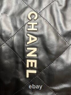 Chanel 22 Medium Black Limited Edition WHITE ENAMEL FONT