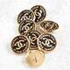 Chanel Buttons 8 Pc Gold And Black Metal 31 Rue Cambon 20 Mm Great Condition