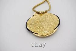Christian Dior GROSSE 1972 Black Enamel Crystals Large Oval Jewellery Set, Gold