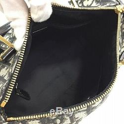 Christian Dior Mini Boston Bag Trotter CPD44019 Black Gold Hardware PVC Enamel L
