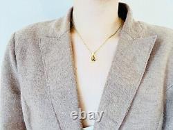 Christian Dior Vintage 1980s Shell Petal Crystal Black Enamel Pendant, Necklace