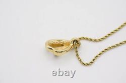 Christian Dior Vintage 1980s Shell Petals Crystals Black Enamel Necklace, Gold