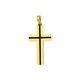 Cross Pendant Solid 14k Yellow Real Gold Black Enamel Religious Charm Men Women