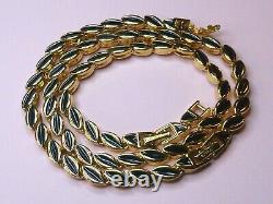 D'Orlan signed vintage 1980s gold-plated black enamel necklace and bracelet