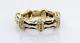 Diamond Accented Bamboo Style Ring With B&w Enamel 14k Gold. 25 Carats Size 7