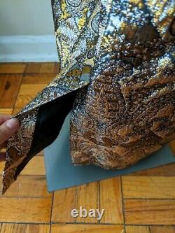 Donna Vinci Couture, Gold Skirt Suit, Crystal Enamel Size 16